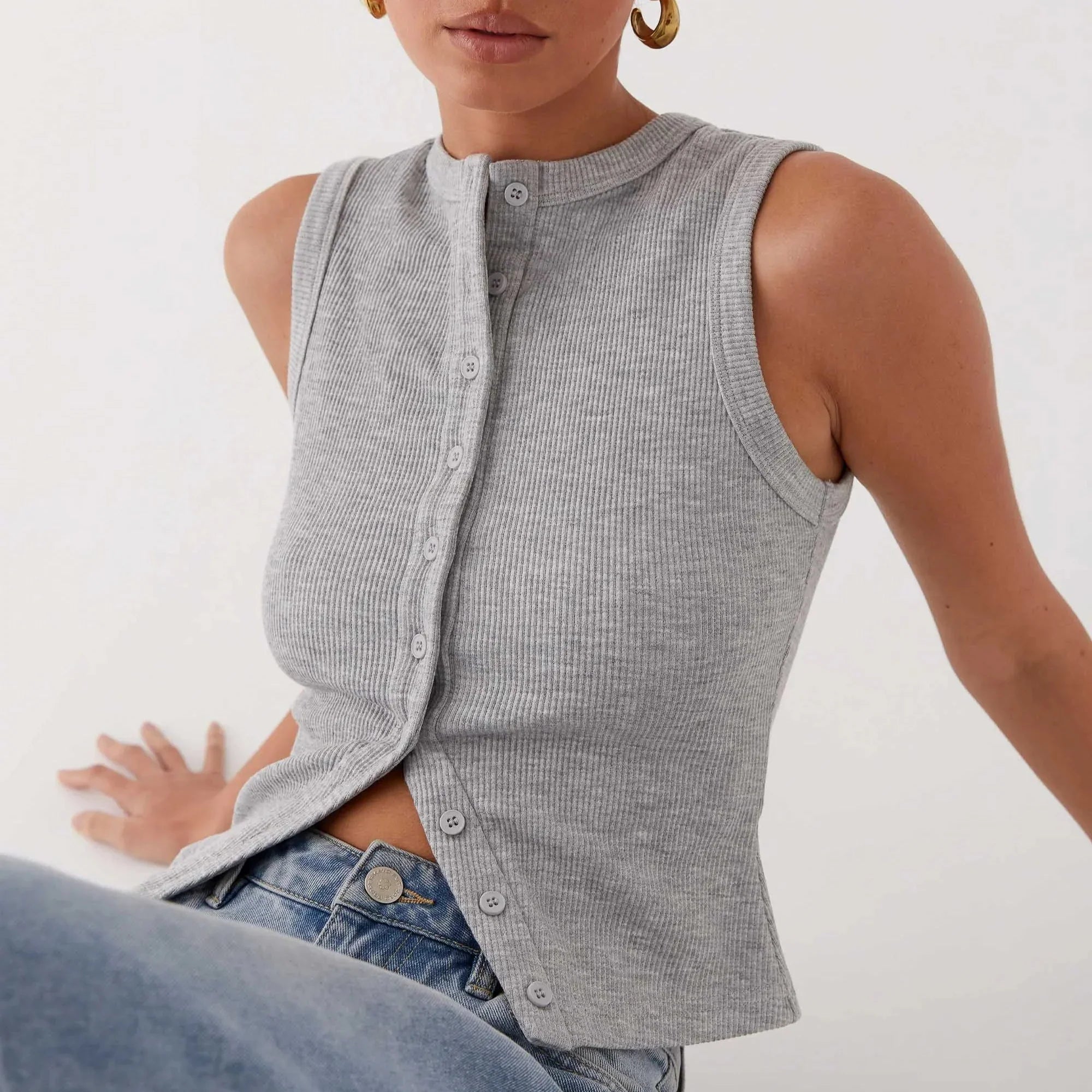 גופיית קרופ עם כפתורים