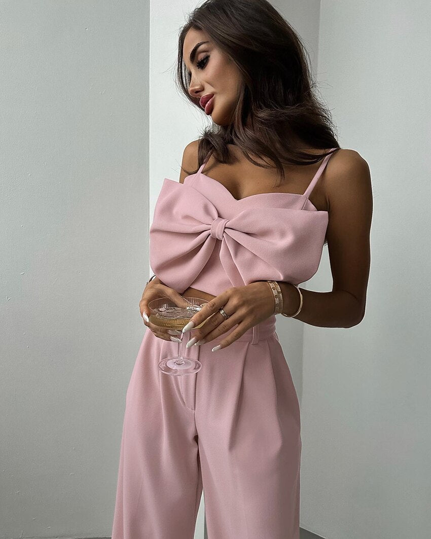 סט גופיית פפיון ומכנסיים ארוכים- פאריס