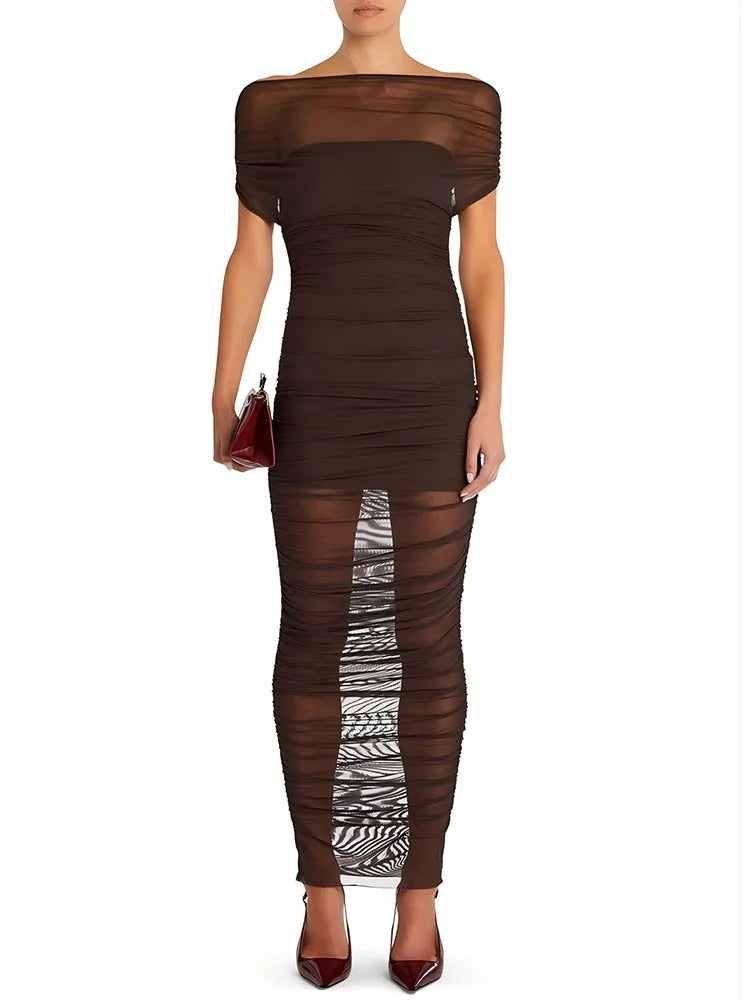 שמלת מקסי סטרפלס אלגנטית- מרגוט