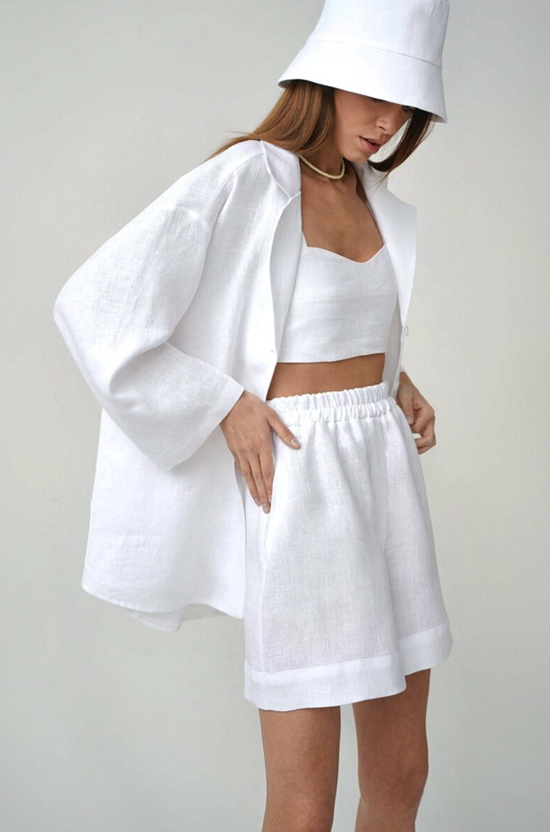 סט חולצה מכופרת ומכנסיים קצרים- גלי