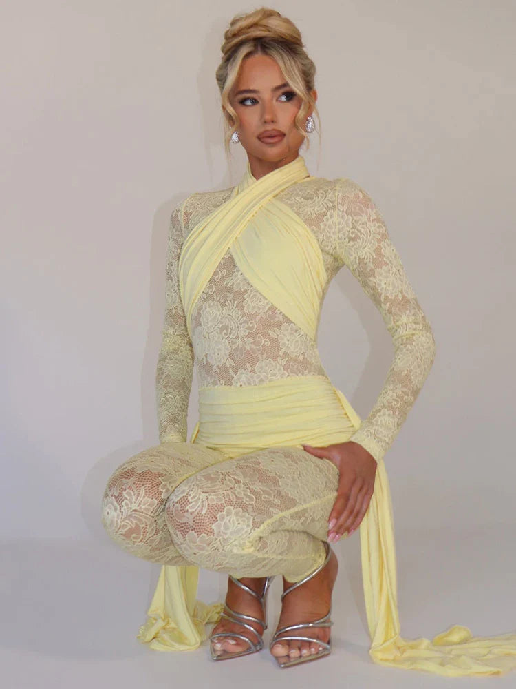 שמלת תחרה אלגנטית- גלייז