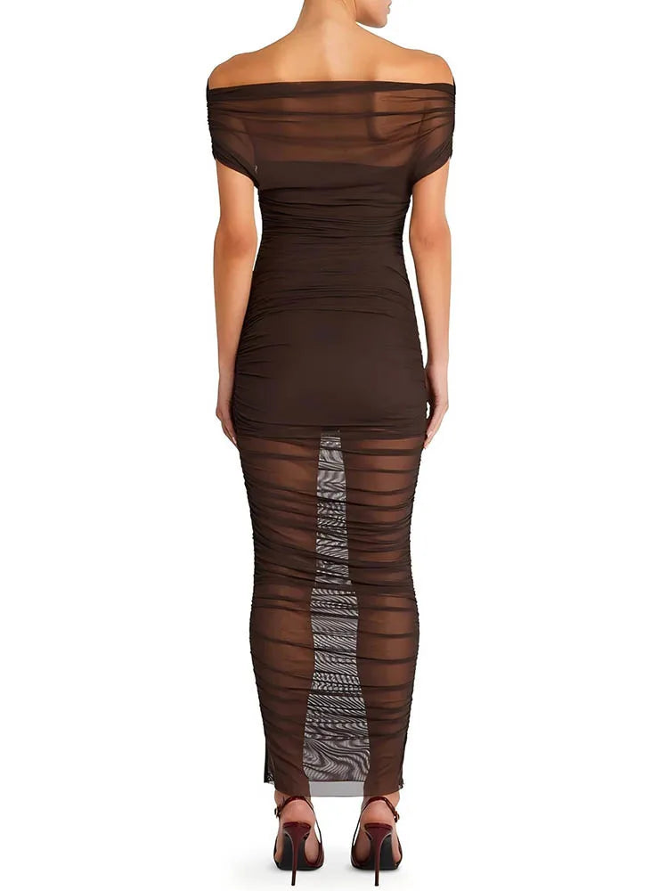 שמלת מקסי סטרפלס אלגנטית- מרגוט