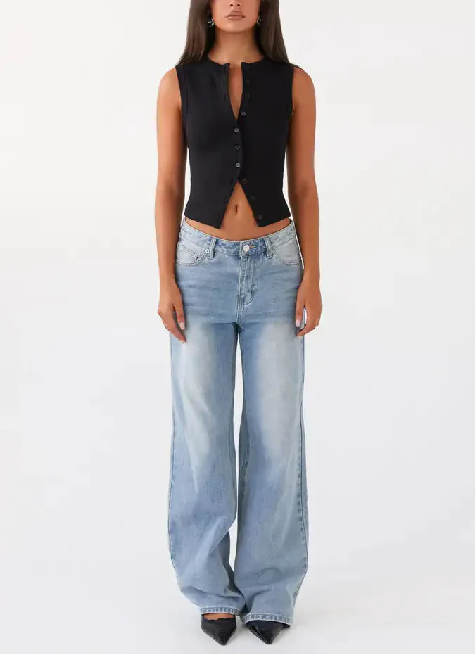 גופיית קרופ עם כפתורים